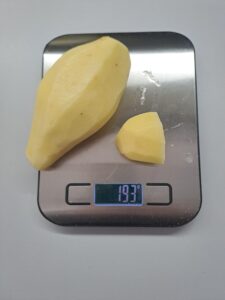 Kartoffel gewogen