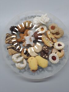 Eine Auswahl der Kekse mit hervorgehobenen Lebkuchen