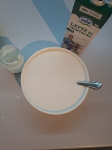 Joghurt in Milch einrühren