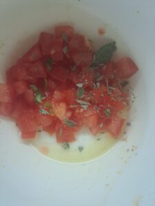 Tomaten-Basilikum-Gemisch