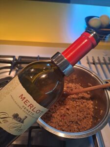 mit Rotwein löschen