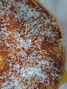 oberste Schicht Parmesankäse