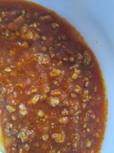 oberste Schicht Bolognese Sauce