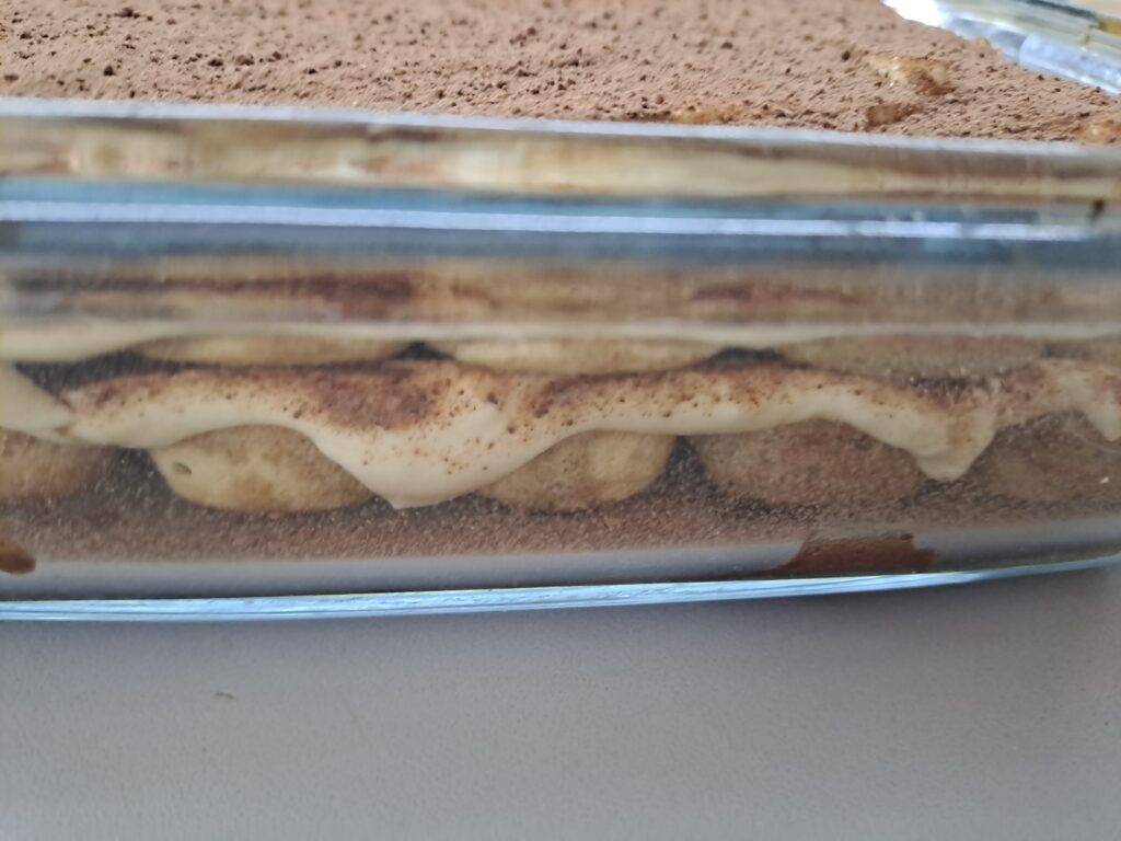 Seitenansicht des Tiramisù