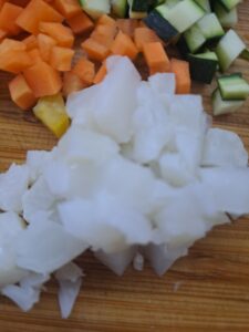 Blumenkohl kleinwürfelig geschnitten