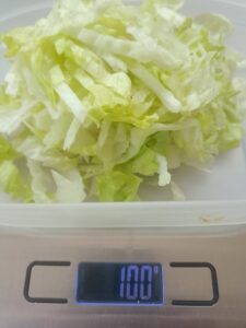 Salat geschnitten