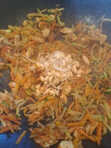 Sojabohnen in den Wok