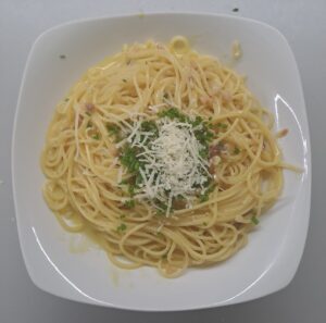 Spaghetti Carbonara angerichtet