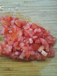 Tomaten kleinwürfelig geschnitten