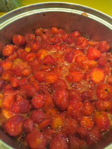 Erdbeeren nach der Ruhezeit der Nacht