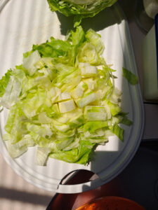 Blattsalat geschnitten