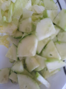Salatgurke geschnitten
