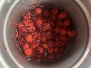 Himbeeren nach der Nachtruhe