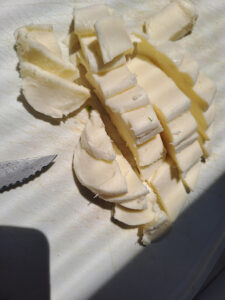 Mozzarella geschnitten