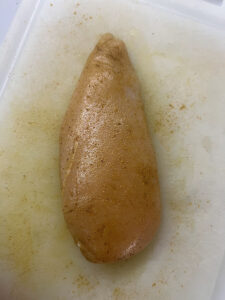 mit Curry eingerieben