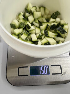 Zucchini geschnitten