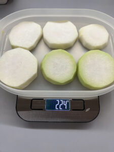 Kohlrabi geschnitten