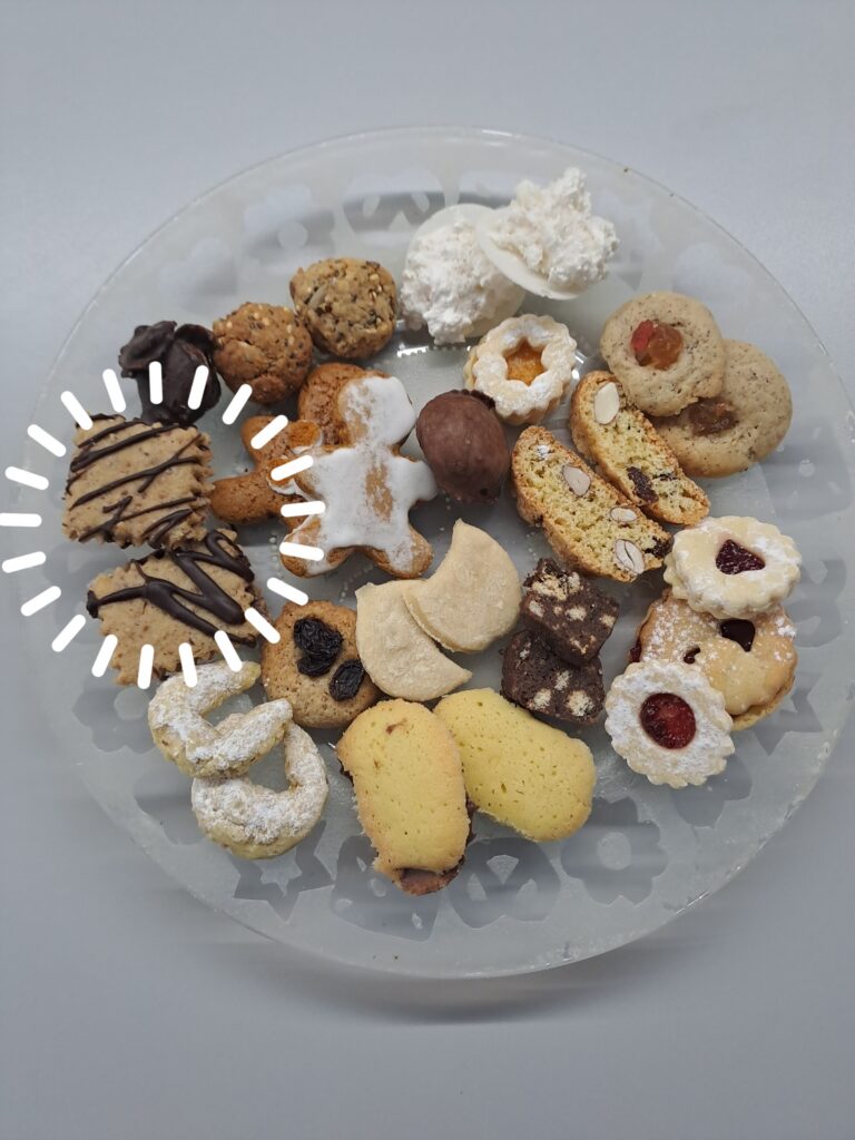 Nougatecken angerichtet