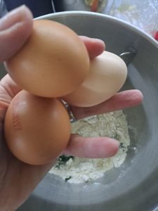 Eier zum Teig